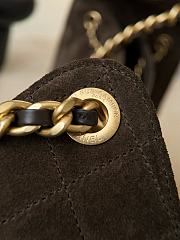Kitlife Chanel 25C Drawstring Bucket Hobo Bag Dark Brown Suede AS5311 40x30x15cm  - 4