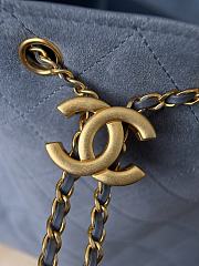 Kitlife Chanel 25C Drawstring Bucket Hobo Bag Blue Suede AS5311 40x30x15cm - 4
