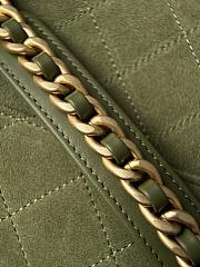 Kitlife Chanel 25C Drawstring Bucket Hobo Bag Dark Green Suede AS5311 40x30x15cm - 3