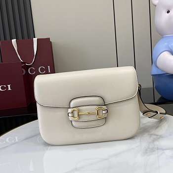 Kitlife Gucci Horsebit 1955 Aura Small Shoulder Bag White 847063 26x17.5x10cm