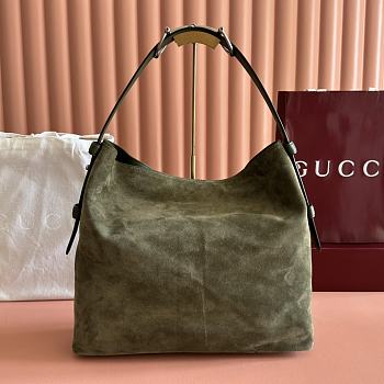 Kitlfie Gucci Beatrix Crossbody Bag Dark Green Suede 850546 40x36x12cm 