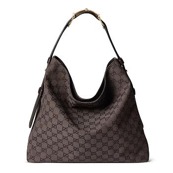 Kitlife Gucci Beatrix Large Tote Bag Dark Brown Original GG Canvas 850546 40x36x12cm