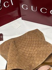 Kitlife Gucci Beatrix Large Tote Bag Brown Embossed GG Suede 850546 40x36x12cm  - 6