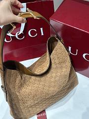 Kitlife Gucci Beatrix Large Tote Bag Brown Embossed GG Suede 850546 40x36x12cm  - 3