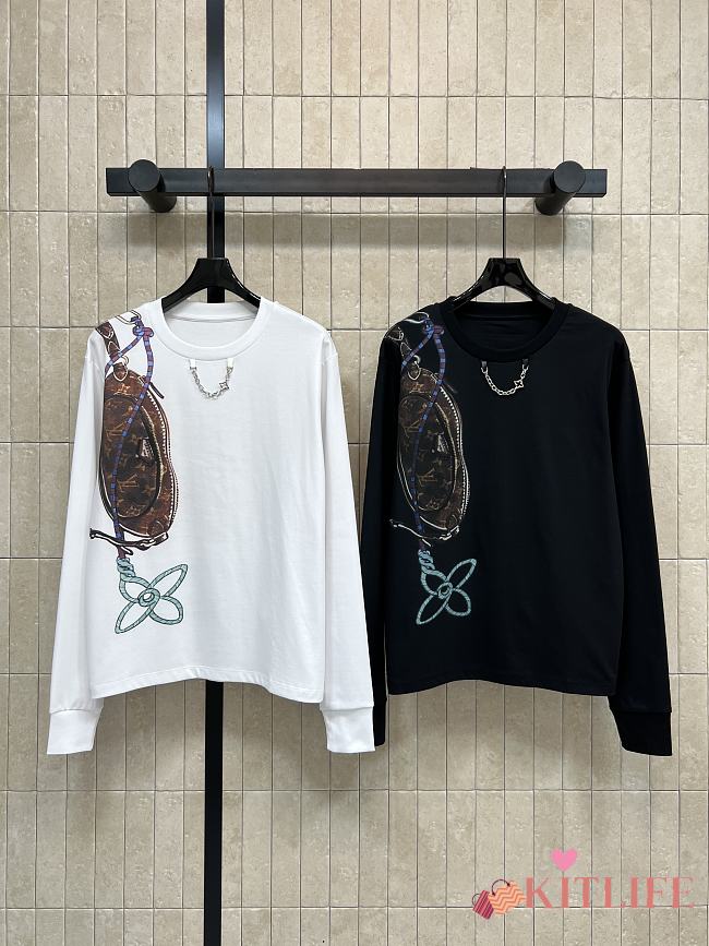 Kitlife Louis Vuitton Keepit Print T-Shirt in White / Black - 1