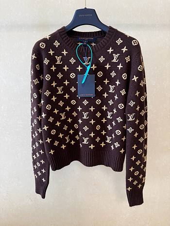 Kitlife Louis Vuitton Monogram Knit Top Brown
