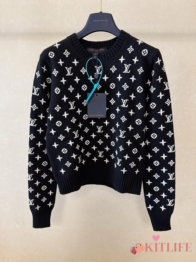 Kitlife Louis Vuitton Monogram Knit Top Black - 1
