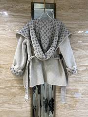 Kitlife Louis Vuitton Belted Short Wrap Pea Coat Grey - 3