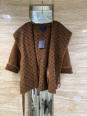 Kitlife Louis Vuitton Belted Short Wrap Pea Coat Brown - 2