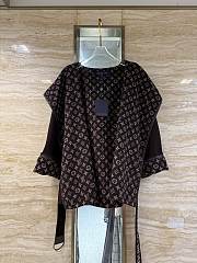 Kitlife Louis Vuitton Belted Short Wrap Pea Coat Dark Brown - 6