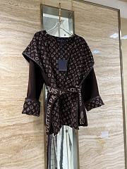 Kitlife Louis Vuitton Belted Short Wrap Pea Coat Dark Brown - 3