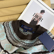 Kitlife Louis Vuitton Graphic Signature Knit Pullover Brown / Grey - 4