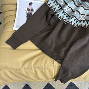 Kitlife Louis Vuitton Graphic Signature Knit Pullover Brown / Grey - 3