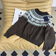 Kitlife Louis Vuitton Graphic Signature Knit Pullover Brown / Grey - 2