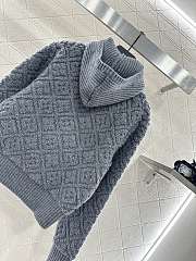 Kitlife Louis Vuitton Jacquard Knit Zip-Up Hooded Jacket Grey  - 4