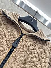 Kitlife Louis Vuitton Jacquard Knit Zip-Up Hooded Jacket Beige - 3