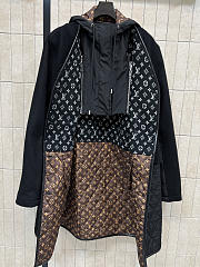 Kitlife Louis Vuitton Wool-trimmed Quilted Hooded Coat Black  - 2