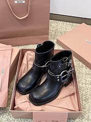 Kitlife Miu Miu Vintage-look Black Leather Ankle Boots - 6