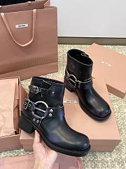 Kitlife Miu Miu Vintage-look Black Leather Ankle Boots - 5