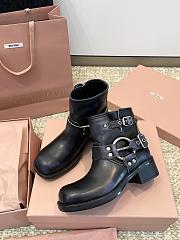 Kitlife Miu Miu Vintage-look Black Leather Ankle Boots - 4