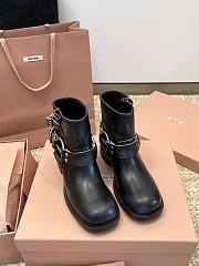 Kitlife Miu Miu Vintage-look Black Leather Ankle Boots - 3