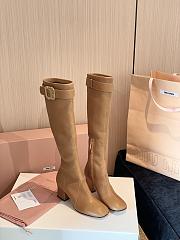 Kitlife Miu Miu Caramel Nappa Leather Boots With Buckle - 5