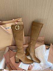 Kitlife Miu Miu Caramel Nappa Leather Boots With Buckle - 3