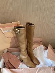 Kitlife Miu Miu Caramel Nappa Leather Boots With Buckle - 4