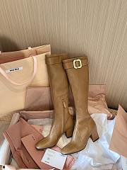 Kitlife Miu Miu Caramel Nappa Leather Boots With Buckle - 2