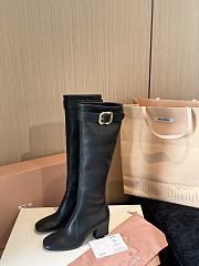 Kitlife Miu Miu Black Nappa Leather Boots With Buckle  - 1