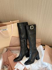 Kitlife Miu Miu Black Nappa Leather Boots With Buckle  - 6