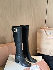 Kitlife Miu Miu Black Nappa Leather Boots With Buckle  - 4