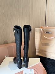 Kitlife Miu Miu Black Nappa Leather Boots With Buckle  - 3