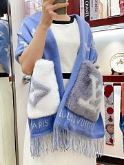 Kitlife Louis Vuitton Cold Reykjavik Scarf Blue 190x46cm  - 6