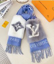 Kitlife Louis Vuitton Cold Reykjavik Scarf Blue 190x46cm  - 3