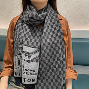 Kitlife Louis Vuitton LV Smash Scarf Grey & Black 180x32cm - 1