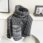 Kitlife Louis Vuitton LV Smash Scarf Grey & Black 180x32cm - 2