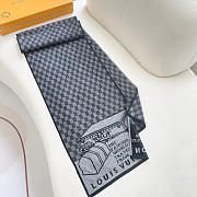 Kitlife Louis Vuitton LV Smash Scarf Grey & Black 180x32cm - 4