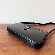 Kitlife Celine Tina Shoulder Bag In Black Shiny Calfskin 123053 25x11.5x2.5cm - 6