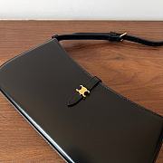 Kitlife Celine Tina Shoulder Bag In Black Shiny Calfskin 123053 25x11.5x2.5cm - 3