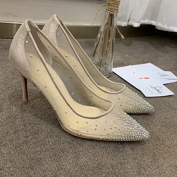 Kitlife Christian Louboutin Follies Mesh and Suede Light Silk Pumps