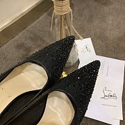 Kitlife Christian Louboutin Follies Mesh and Suede Black Pumps - 5