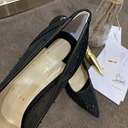 Kitlife Christian Louboutin Follies Mesh and Suede Black Pumps - 4