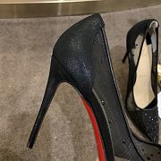 Kitlife Christian Louboutin Follies Mesh and Suede Black Pumps - 3