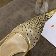 Kitlife Christian Louboutin Follies Mesh and Suede Gold Pumps  - 6