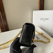 Kitlife Celine Mini Chain Claude In Black Shiny Calfskin Bag 11x9.5x4cm - 6