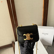 Kitlife Celine Mini Chain Claude In Black Shiny Calfskin Bag 11x9.5x4cm - 5