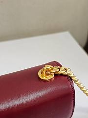 Kitlife Celine Mini Chain Claude In Burgundy Shiny Calfskin Bag 11x9.5x4cm  - 6