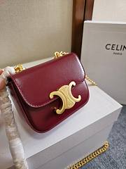 Kitlife Celine Mini Chain Claude In Burgundy Shiny Calfskin Bag 11x9.5x4cm  - 5