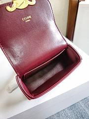 Kitlife Celine Mini Chain Claude In Burgundy Shiny Calfskin Bag 11x9.5x4cm  - 3